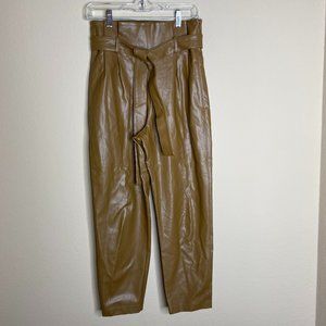 NEW amanda uprichard faux leather tessi paperbag pants